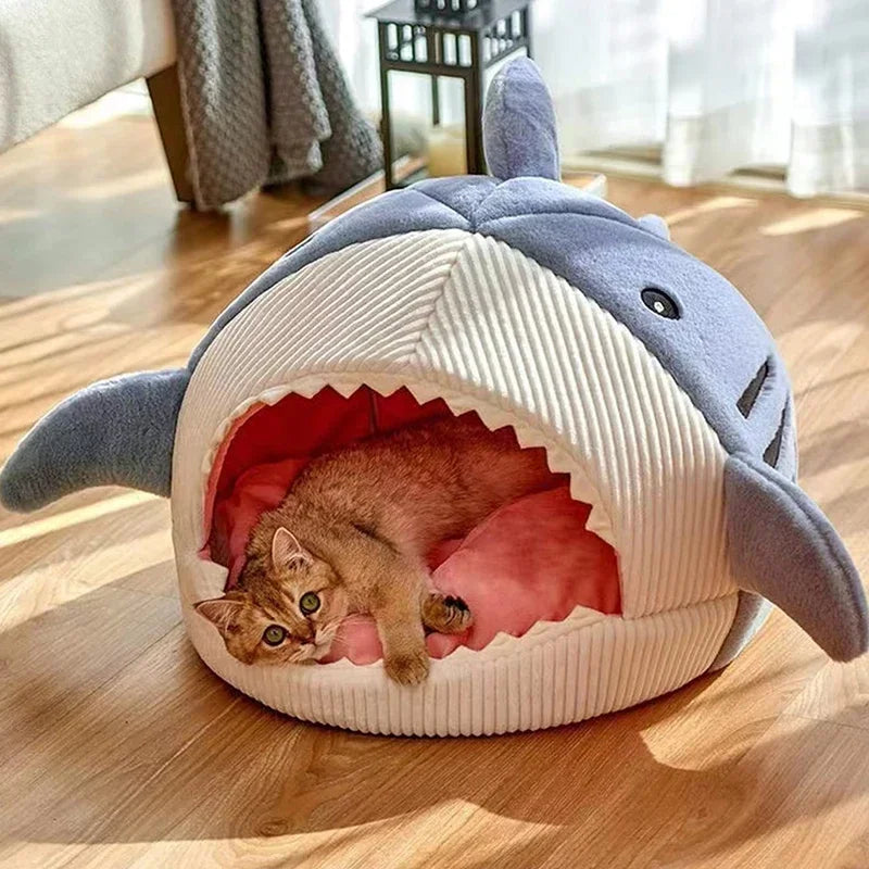 Cartoon Shark Pet Cave Cat Dog Beds Sweet Kittens Basket Warm Cat Beds Cushion Cat Pillow Mat Tent Puppy Nest Cave Pet Goods