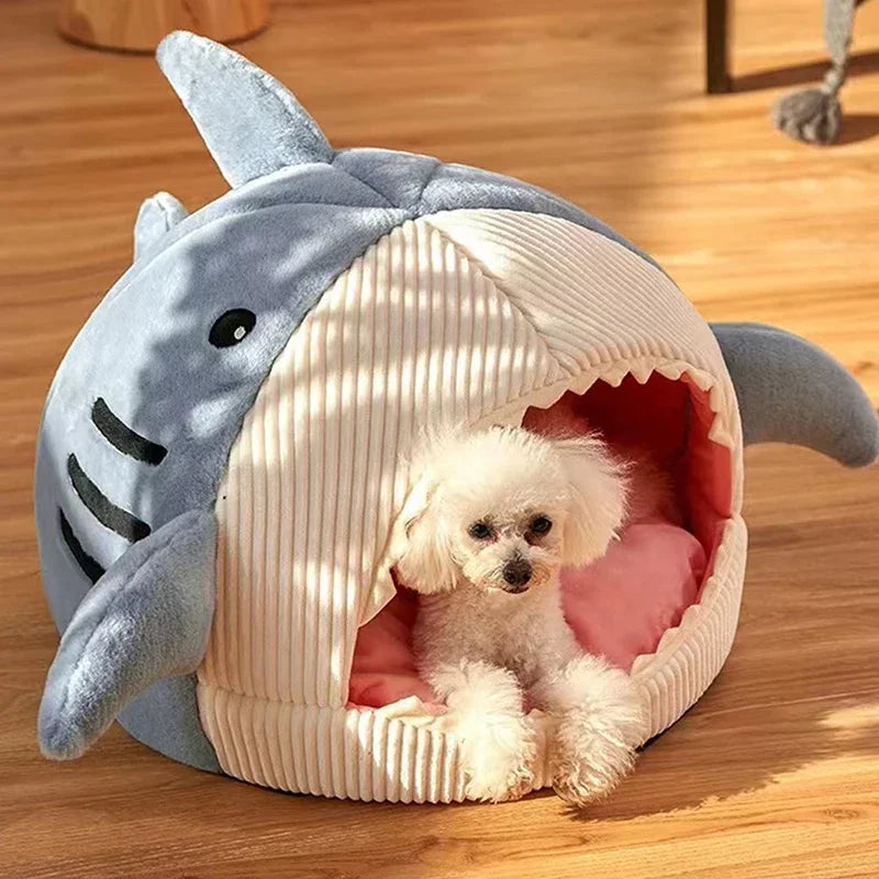Cartoon Shark Pet Cave Cat Dog Beds Sweet Kittens Basket Warm Cat Beds Cushion Cat Pillow Mat Tent Puppy Nest Cave Pet Goods