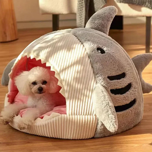 Cartoon Shark Pet Cave Cat Dog Beds Sweet Kittens Basket Warm Cat Beds Cushion Cat Pillow Mat Tent Puppy Nest Cave Pet Goods